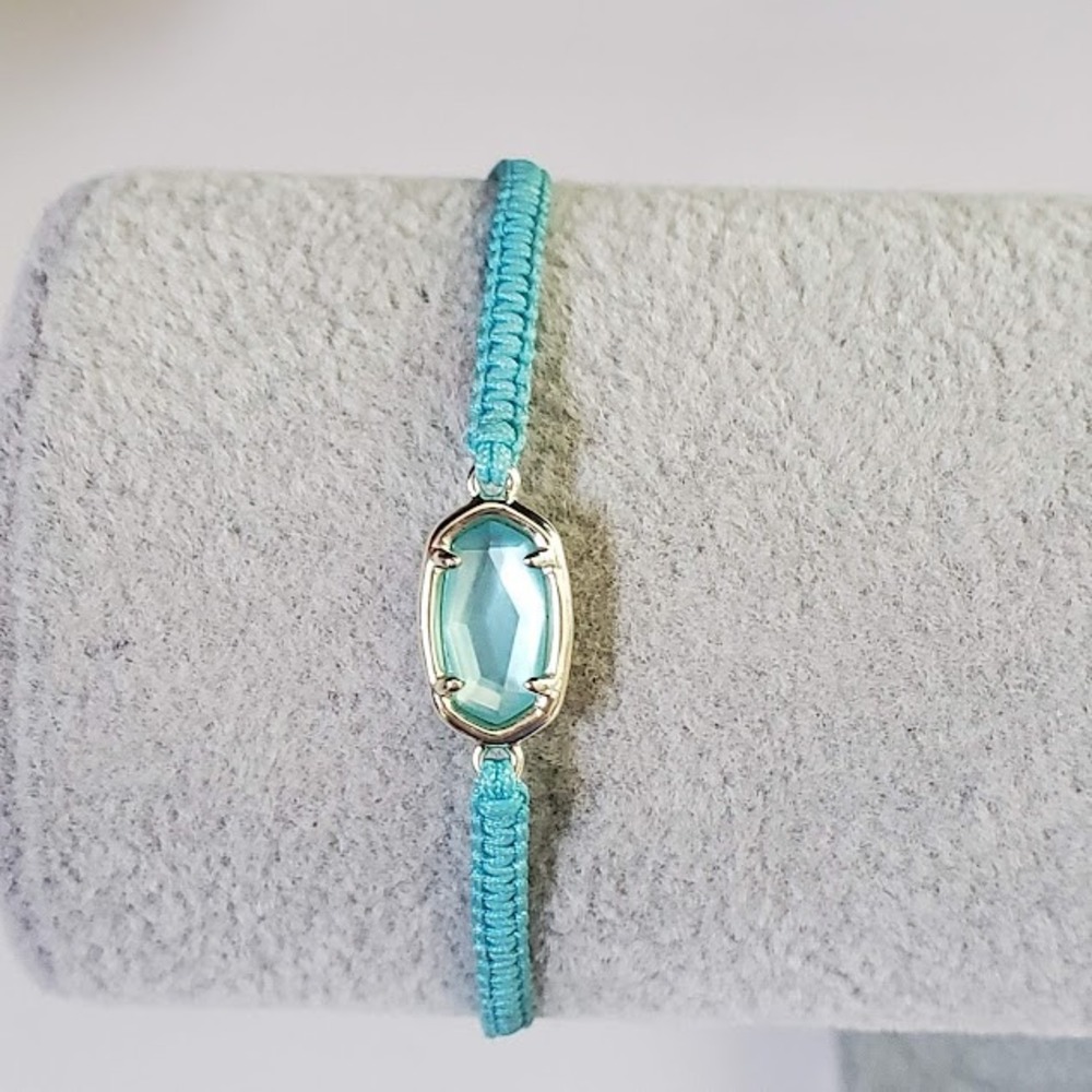 Kendra Scott Muriel Friendship Bracelet Turquoise Silver Tone Adjustable Cord